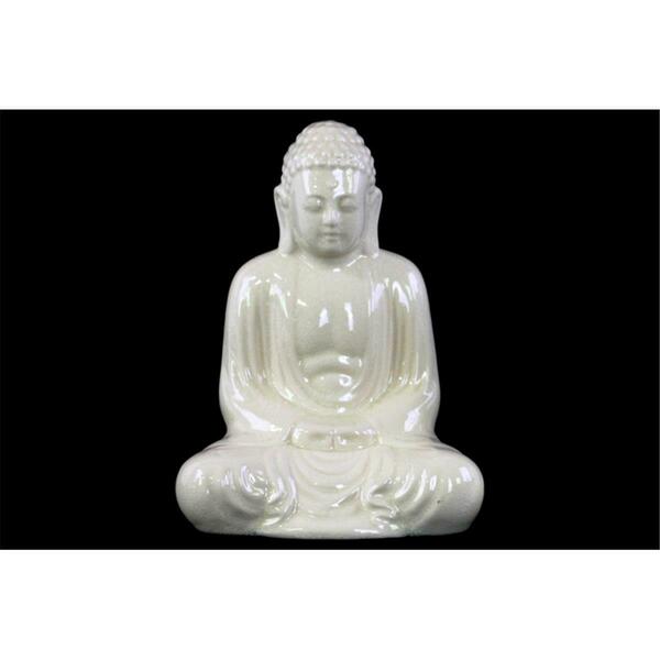 Urban Trends Collection Ceramic Meditating Buddha Figurine With Rounded Ushnisha In Mida No Jouin Mu 22138